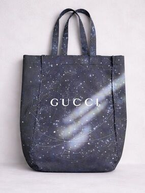 Gucci Constellation Print Canvas Tote Star Map Fabric Bag
